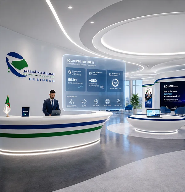 Algérie Télécom Business virtual agency providing an immersive 3D experience for enterprise telecom services