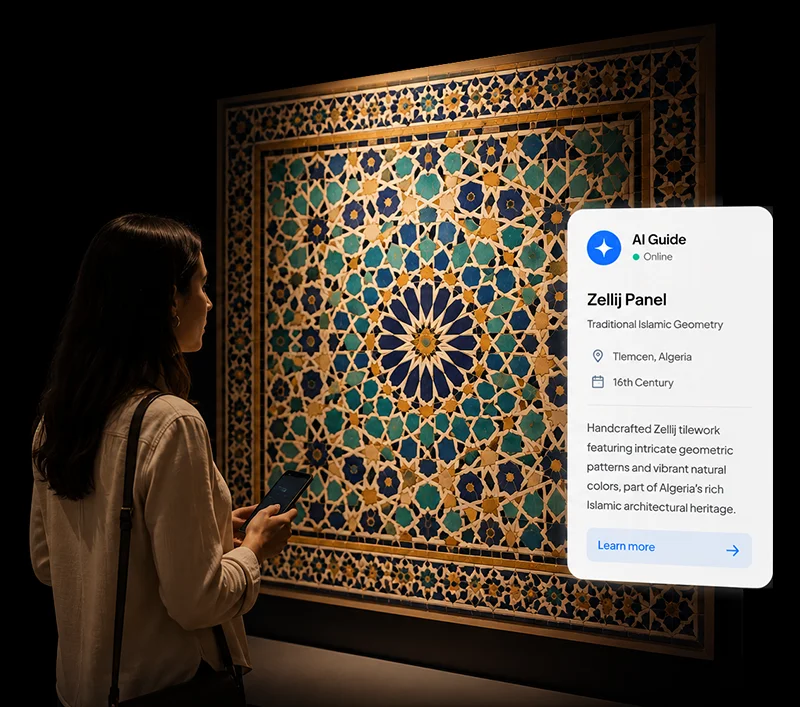 Concept visual for a developing virtual guide in an immersive experience