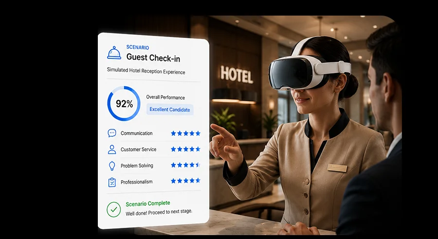 Interactive assessment environment for practical skills and workforce onboarding